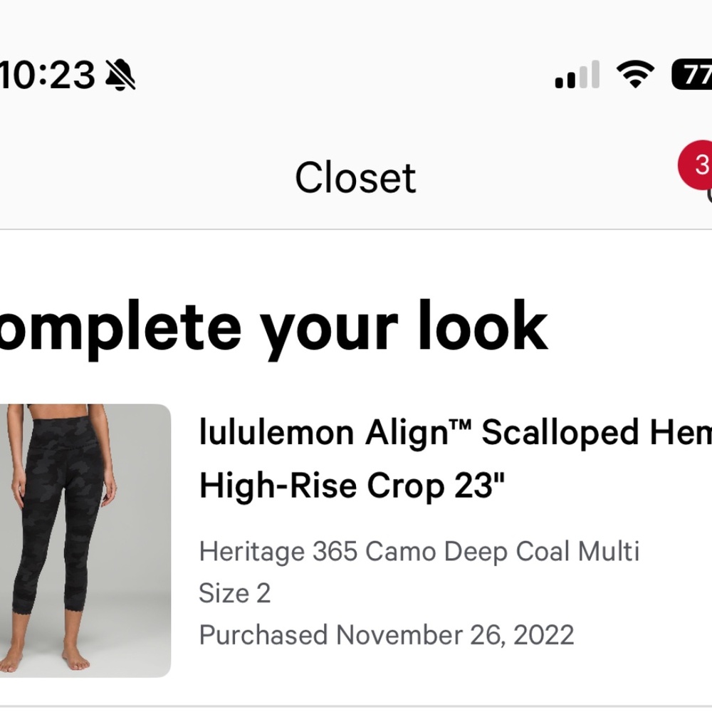 Lululemon align scalloped hem leggings 23”